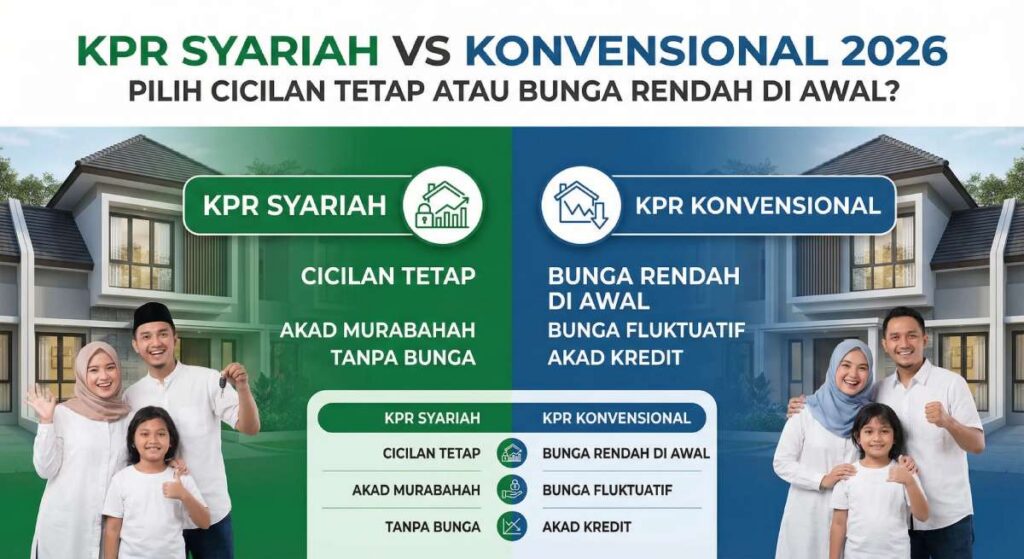KPR Syariah vs Konvensional 2026: Pilih Cicilan Tetap atau Bunga Rendah di Awal?