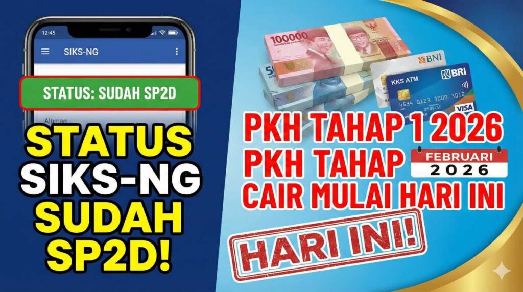 Status SIKS-NG Sudah SP2D! PKH Tahap 1 2026 Cair Mulai Hari Ini di KKS BNI dan BRI
