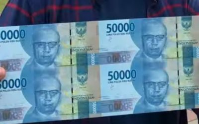 Contoh uang bersambung pecahan Rp 50.000 (4 lembar)(Bank Indonesia)