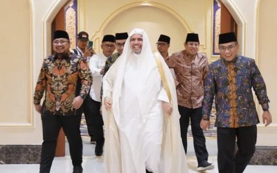 Ketua Umum PBNU, KH Yahya Cholil Staquf dan Menteri Agama Yaqut Cholil Qoumas bertemu Sekretaris Jenderal Rabithah Alam Islami, Syaikh Muhammad bin Abdul Karim Al Issa, di Arab Saudi, Rabu (13/07/22).