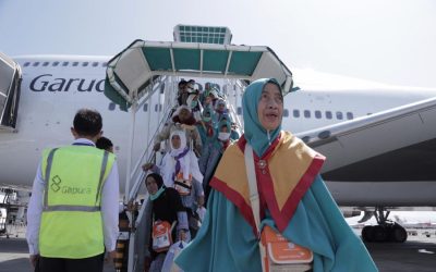 Ilustrasi kedatangan jemaah haji di Indonesia. (Kemenag)